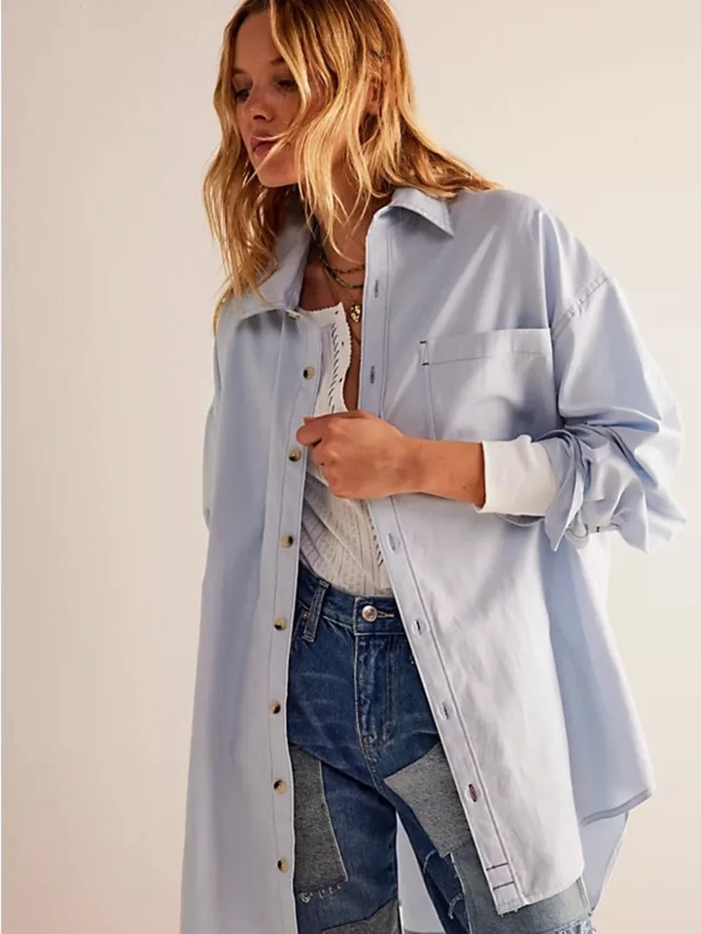 Free The People We The Free Freddie Oversize Shirt Oxford Size L